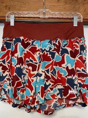 REI Women's Multi-Color Athletic Shorts - Red/Blue Print